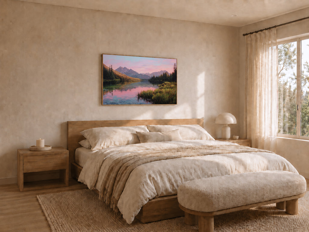 Stanley Lake Summer Sunrise Wall Art | Idaho Sawtooth Mountain Landscape Painting