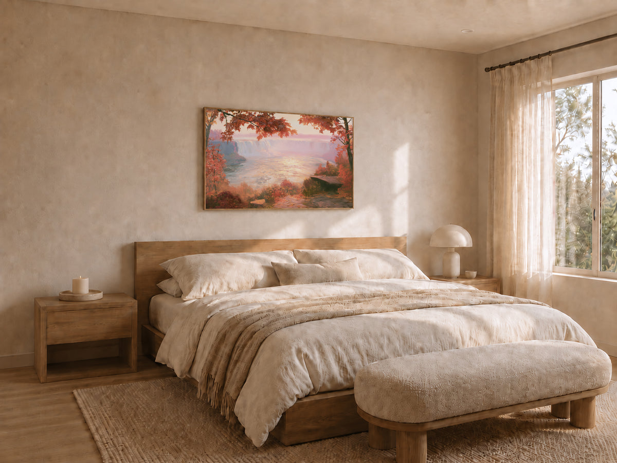 Niagara Falls Fall Sunrise Wall Art | Canada New York Landscape Painting