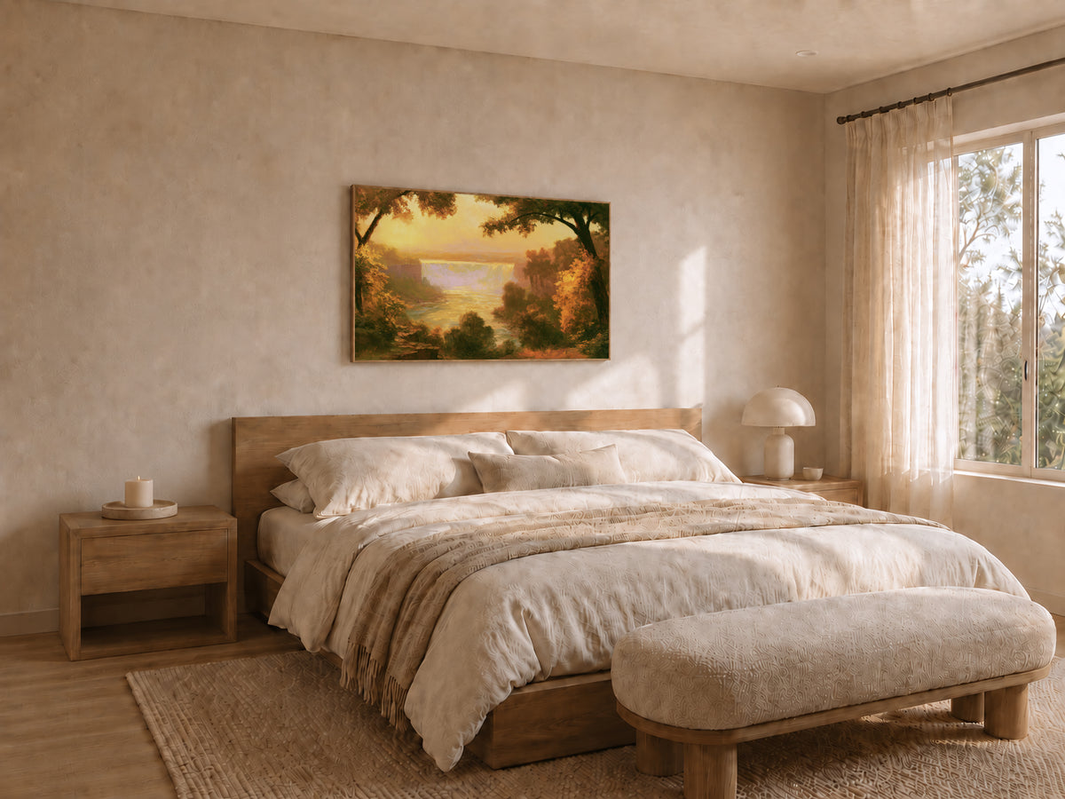 Niagara Falls Summer Sunset Wall Art | Canada New York Landscape Painting