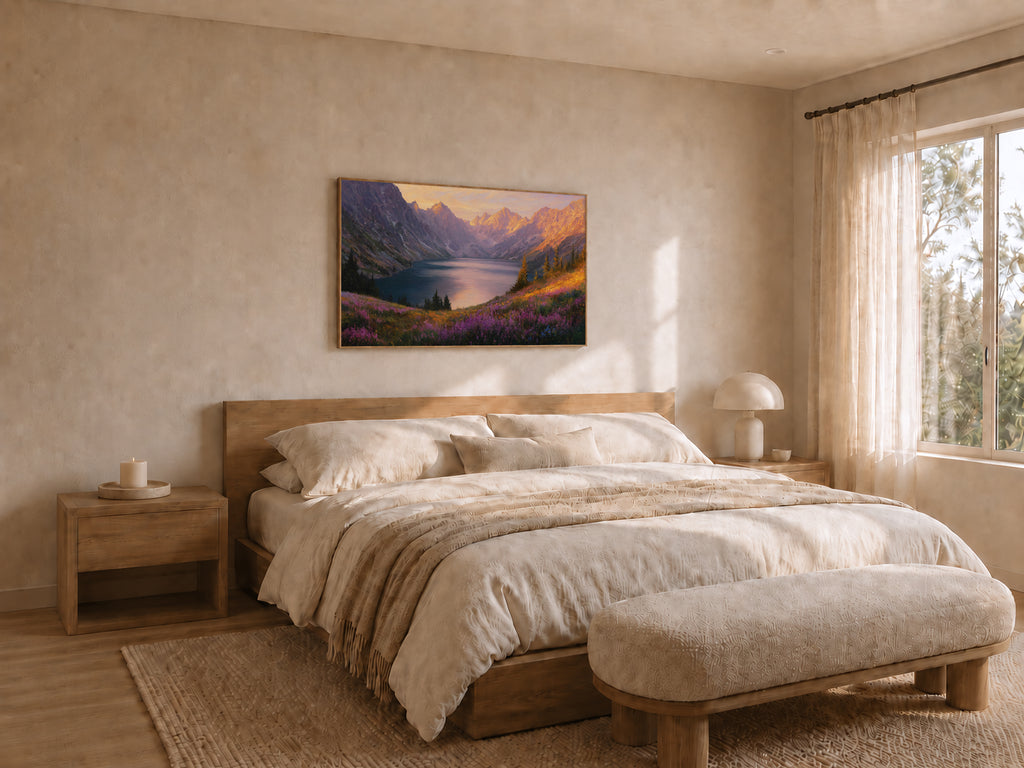 Colchuck Lake Spring Sunset Wall Art | Washington Landscape Painting