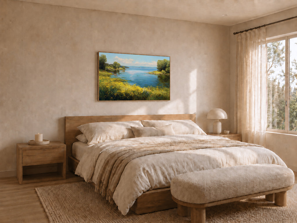Lake Superior Spring Wall Art | Minnesota Shoreline Wildflower Painting