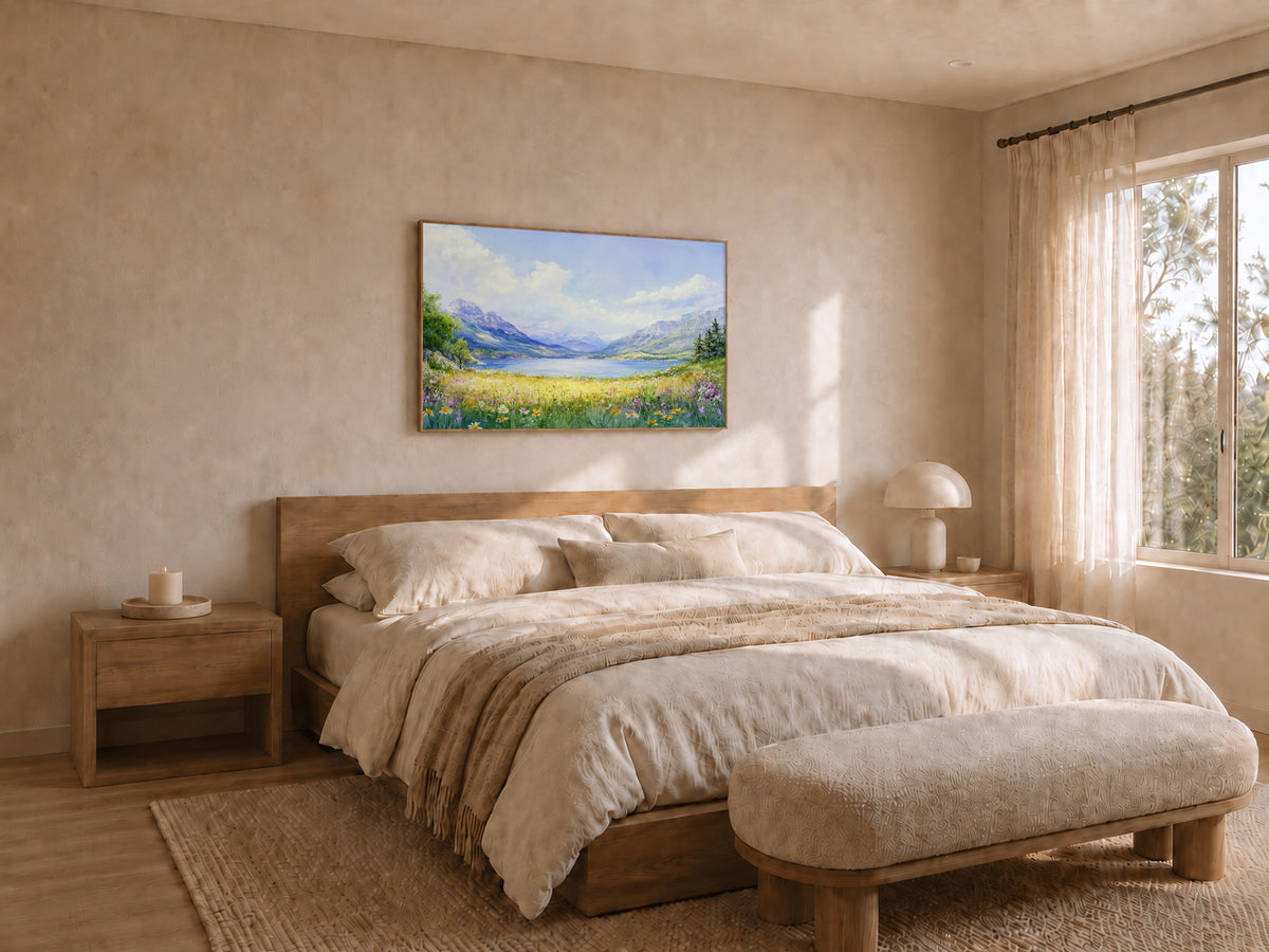 Waterton Lakes National Park Spring Wall Art | Canada Lakeside Painting
