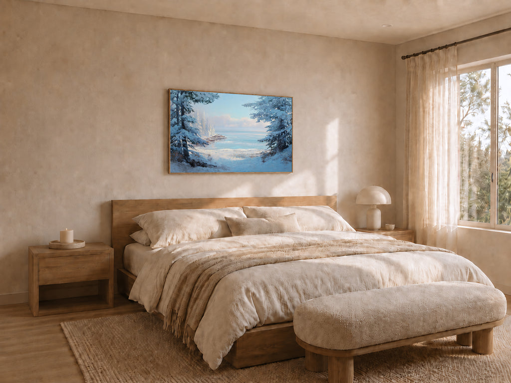 Lake Superior Winter Wall Art | Minnesota Lakeside Landscape Painting