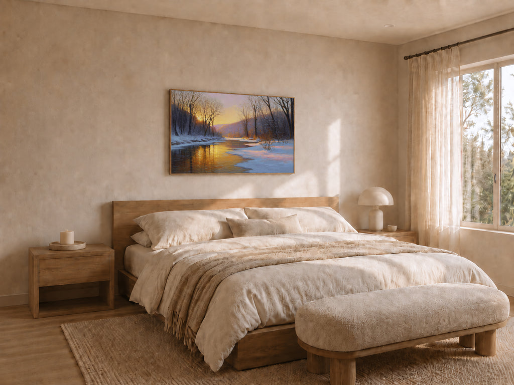 Cuyahoga Valley National Park Winter Sunset Wall Art | Ohio River Landscape Painting