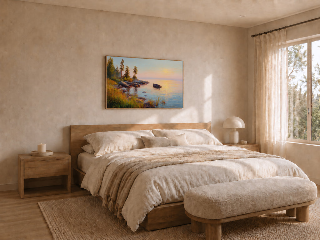 Lake Superior Summer Sunset Wall Art | Minnesota Lakeside Landscape Painting