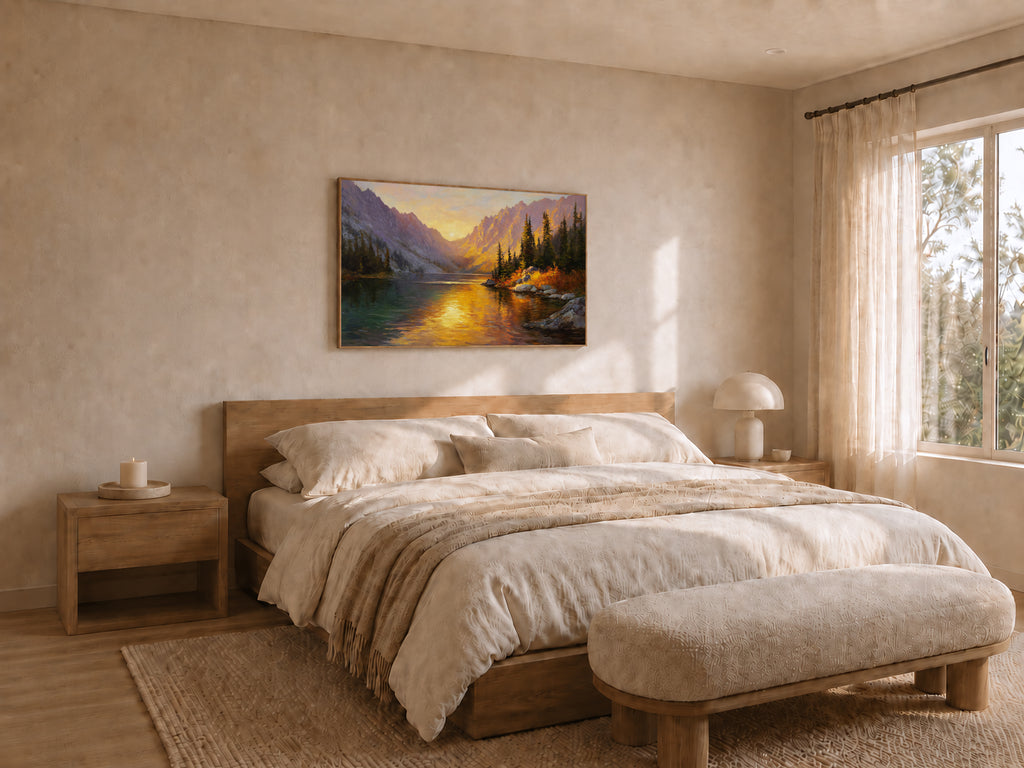 Colchuck Lake Fall Sunset Wall Art | Washington Landscape Painting