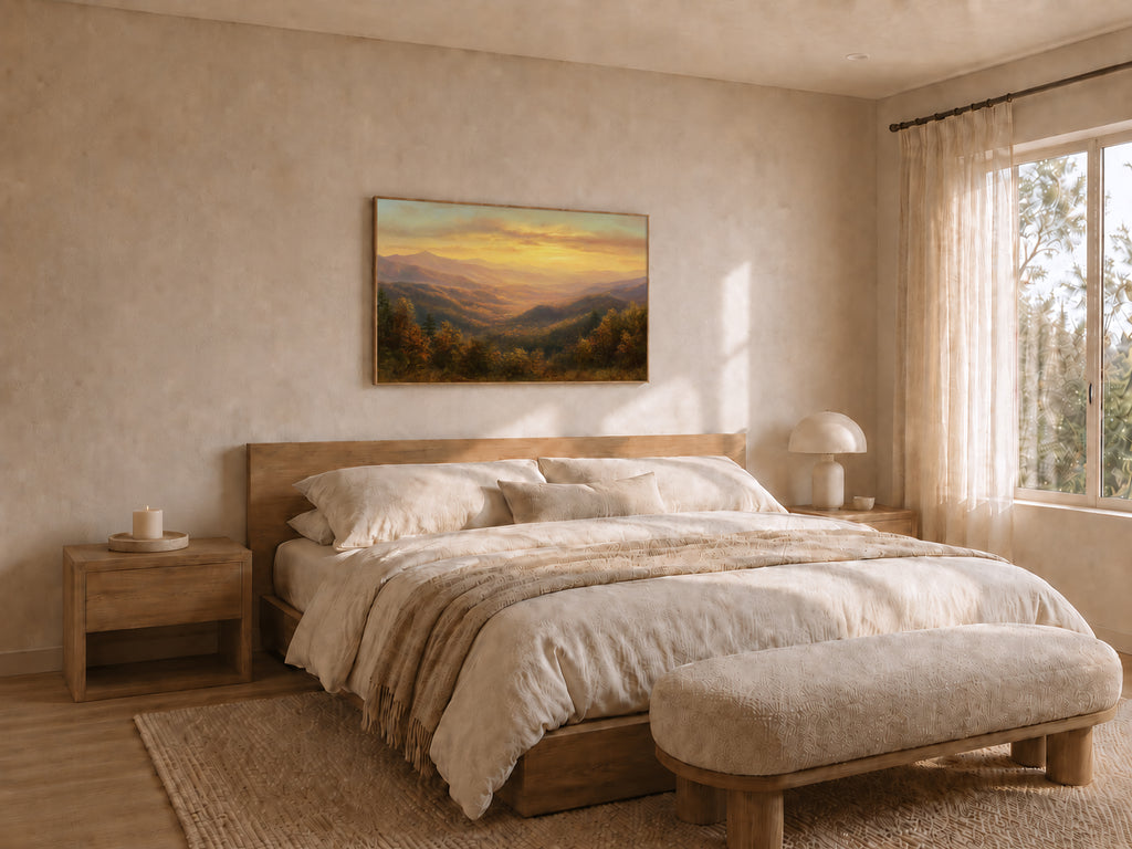 Great Smoky Mountains National Park Fall Sunset Wall Art | North Carolina Tennessee Landscape Painting
