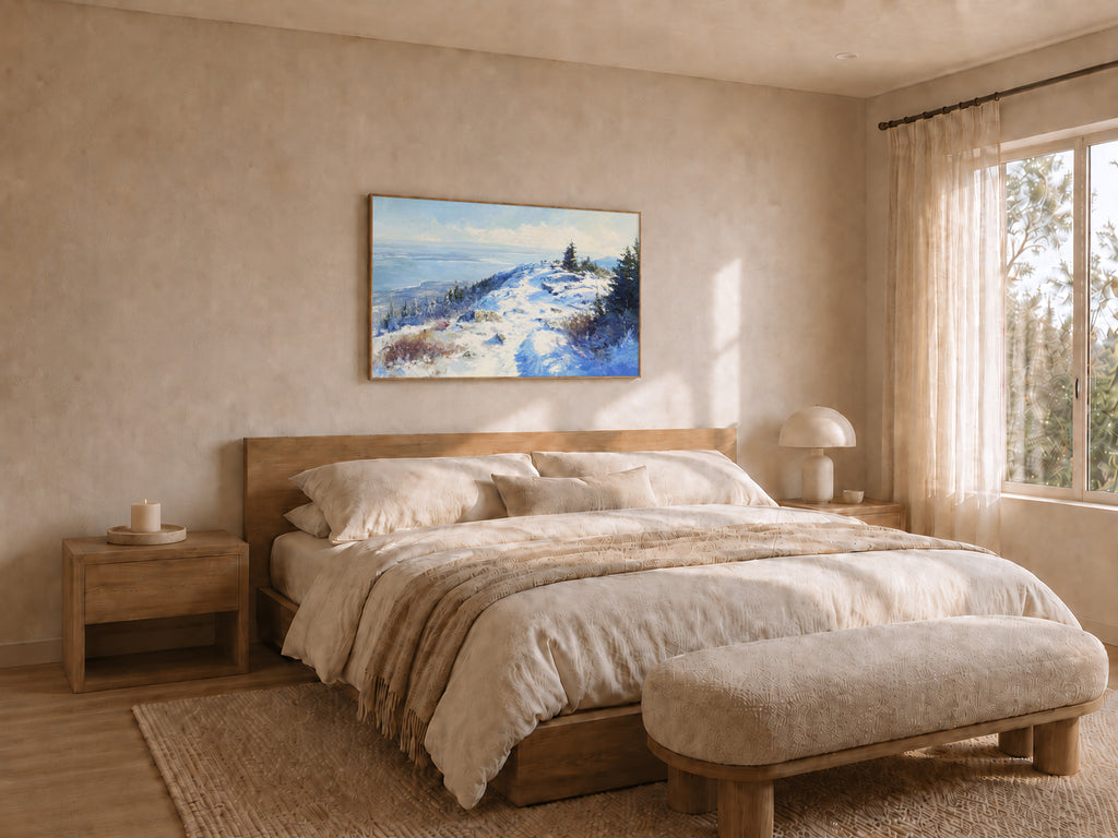 Mount Cadillac Winter Wall Art | Acadia National Park Maine Landscape Painting