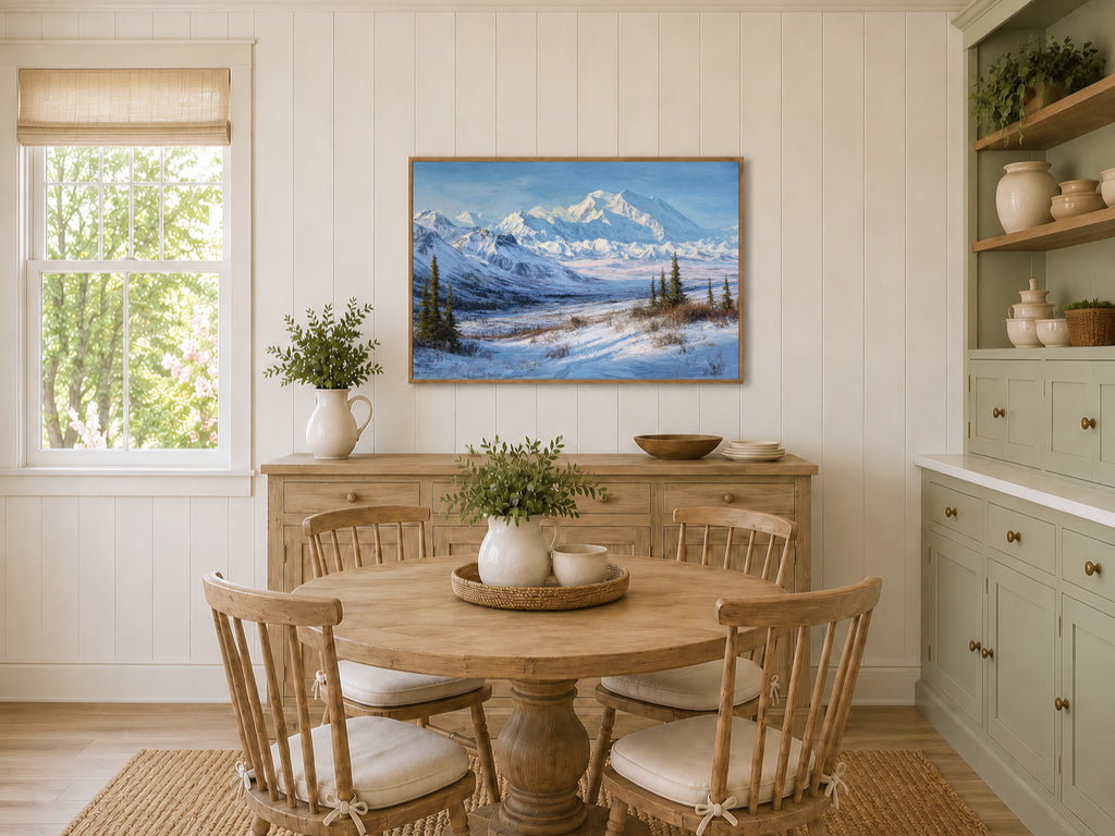 Denali National Park Winter Wall Art | Alaska Mountain Landscape Painting