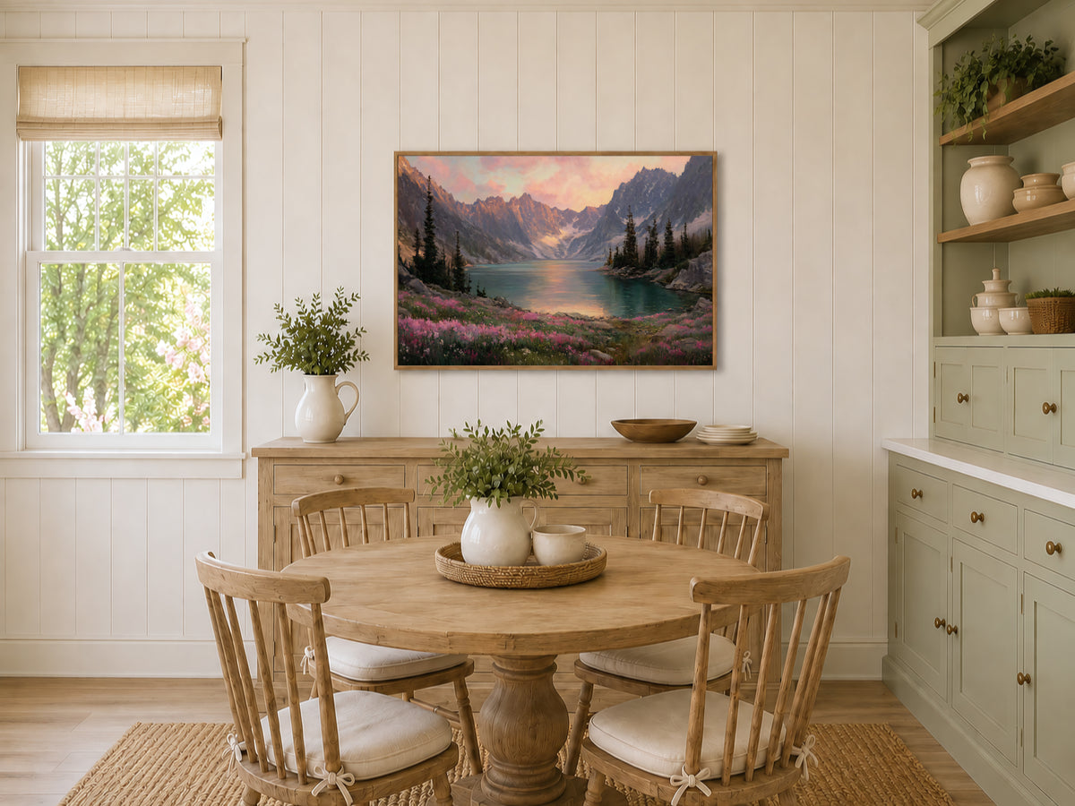 Colchuck Lake Spring Sunrise Wall Art | Washington Landscape Painting