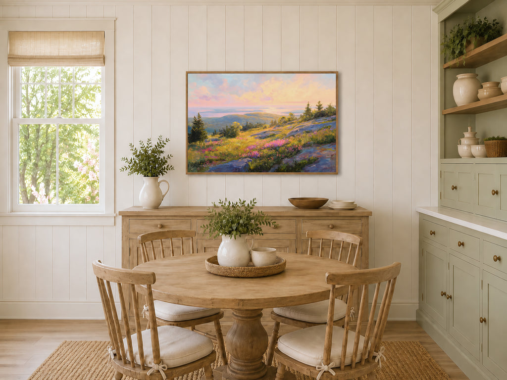 Mount Cadillac Spring Sunrise Wall Art | Acadia National Park Maine Landscape Painting