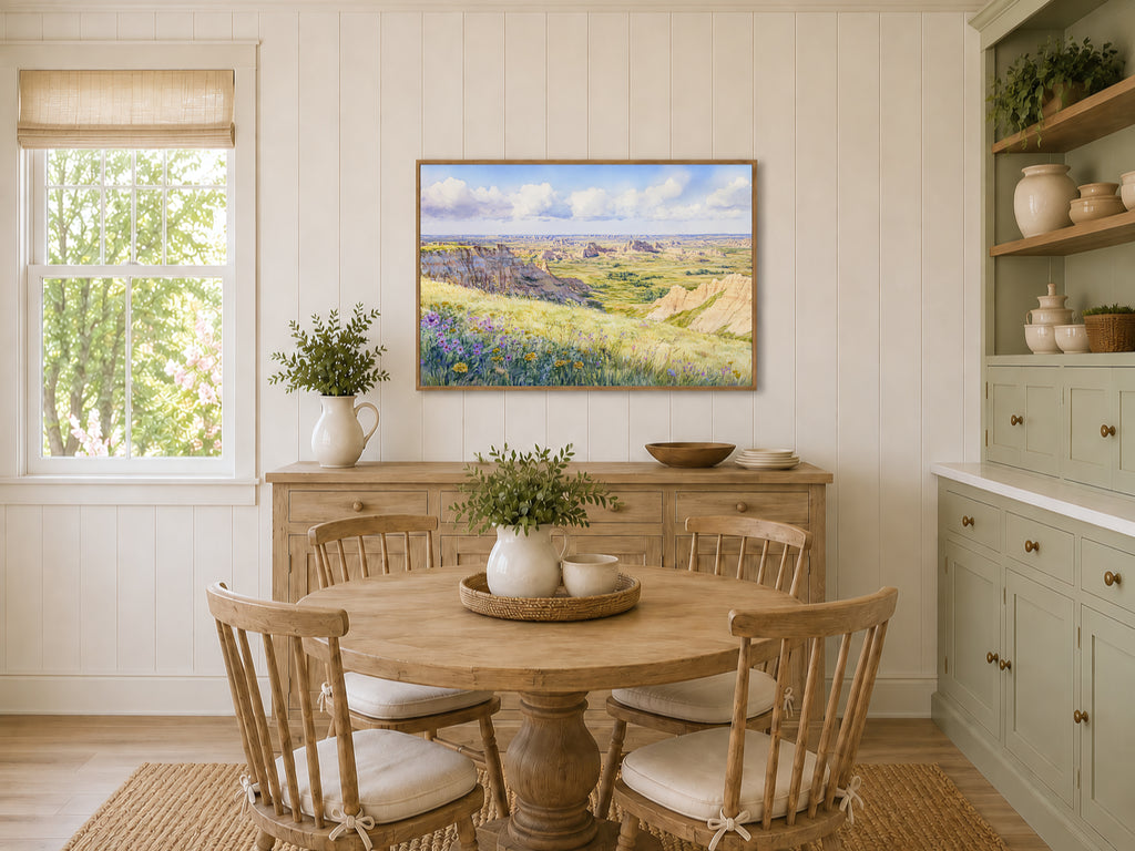 Badlands National Park Spring Wall Art | South Dakota Prairie Painting