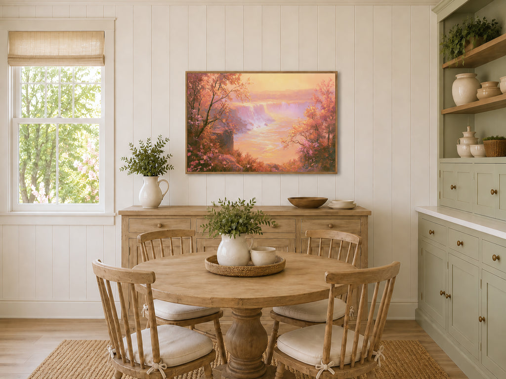 Niagara Falls Spring Sunset Wall Art | Canada New York Landscape Painting