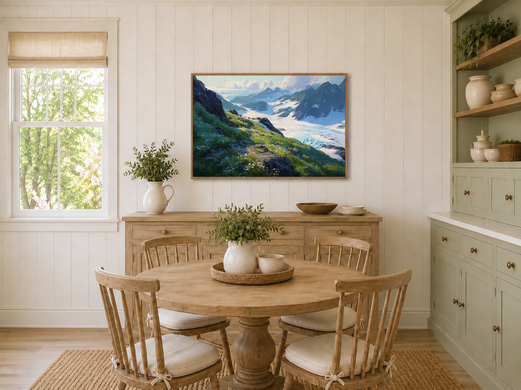 Harding Icefield Summer Wall Art | Kenai Fjords National Park Alaska Landscape Painting