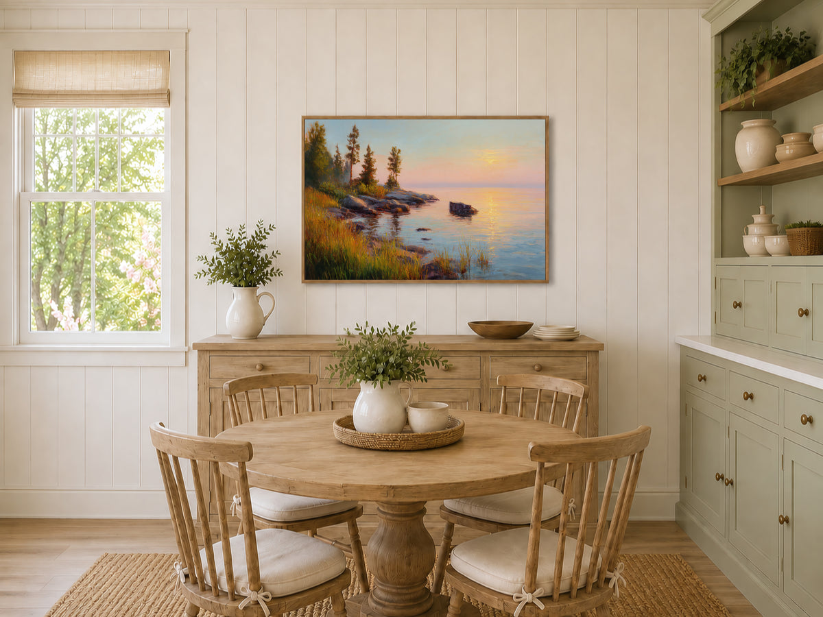 Lake Superior Summer Sunset Wall Art | Minnesota Lakeside Landscape Painting