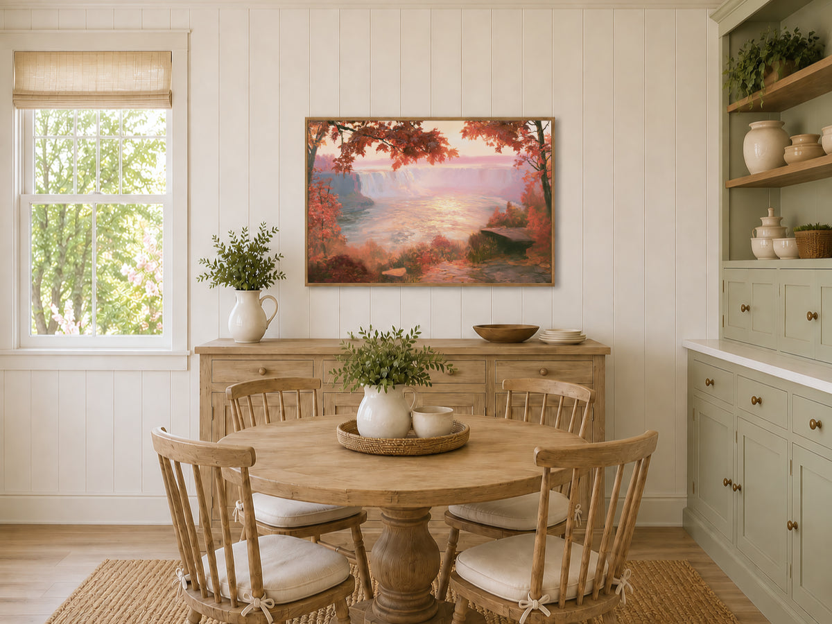 Niagara Falls Fall Sunrise Wall Art | Canada New York Landscape Painting