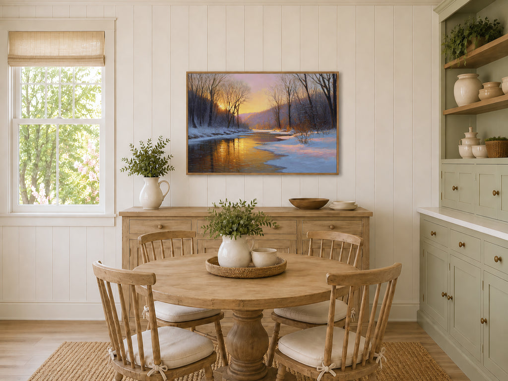 Cuyahoga Valley National Park Winter Sunset Wall Art | Ohio River Landscape Painting