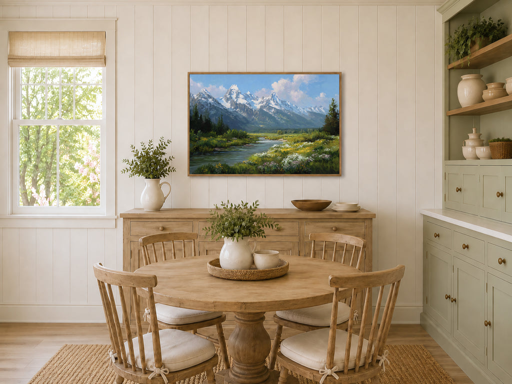 Grand Teton National Park Spring Wall Art | Wyoming Mountain Landscape Painting