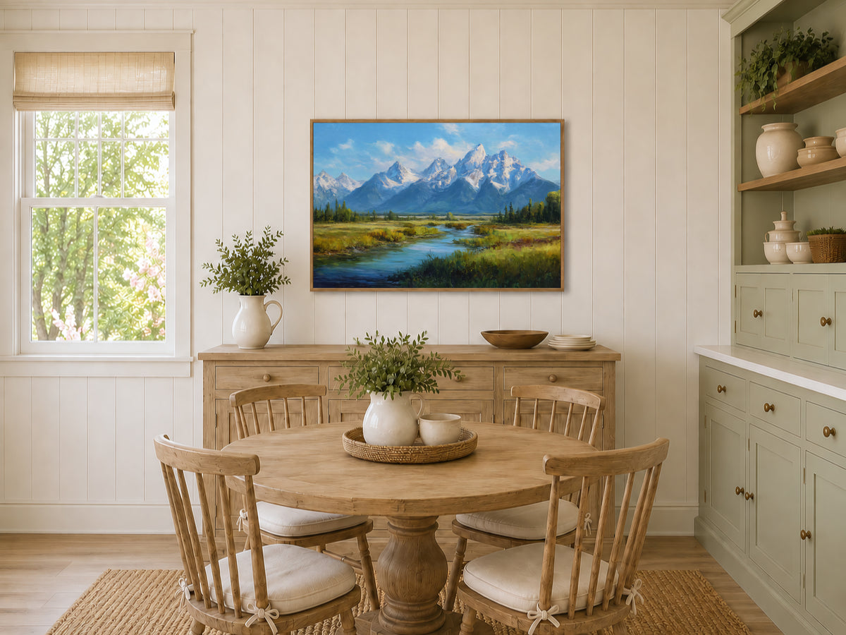 Grand Teton National Park Summer Wall Art | Wyoming Mountain Landscape Painting