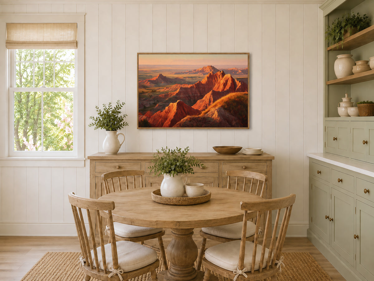 Badlands National Park Summer Sunset Wall Art | South Dakota Landscape Painting