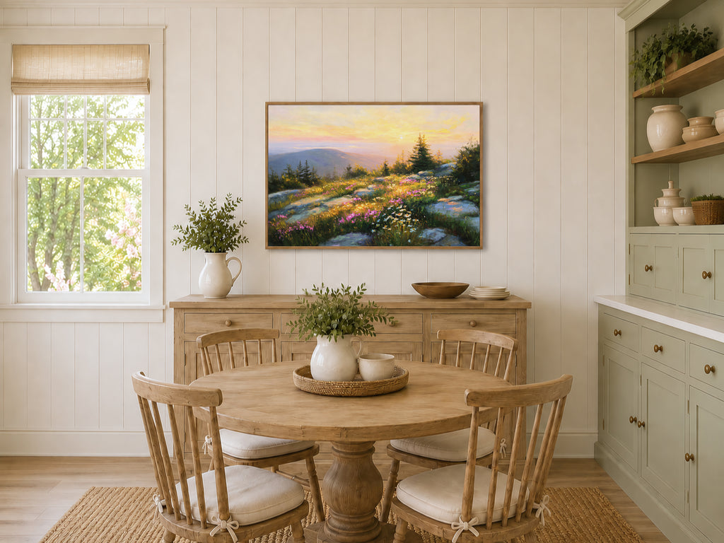 Mount Cadillac Spring Sunset Wall Art | Acadia National Park Maine Landscape Painting