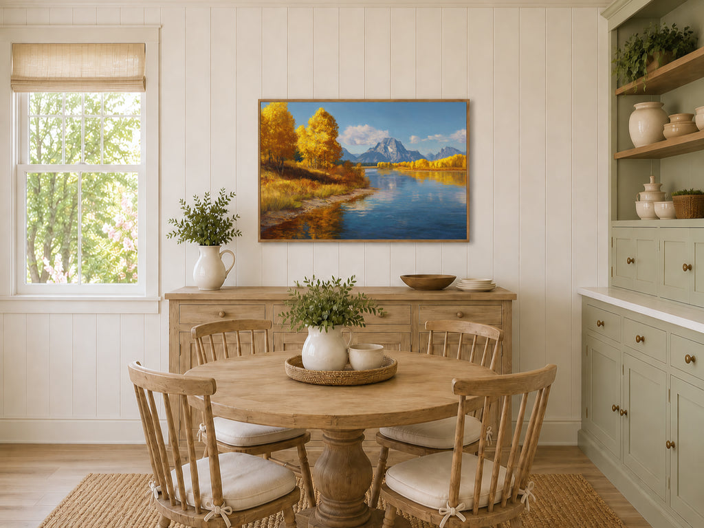 Oxbow Bend Fall Wall Art | Grand Teton National Park Wyoming Landscape Painting