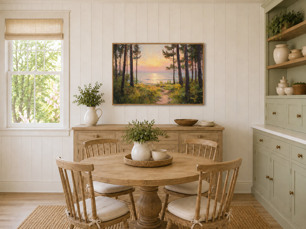 Lake Michigan Summer Sunrise Wall Art | Midwest Lakeside Landscape Painting