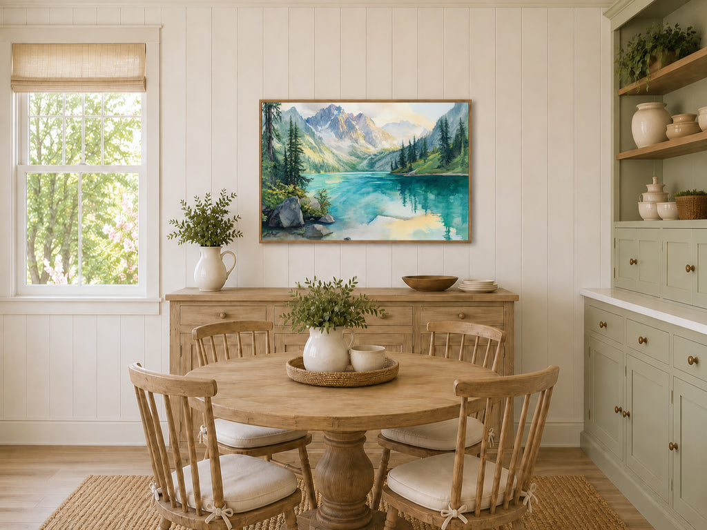 Colchuck Lake Summer Sunrise Wall Art | Washington Lakeside Painting
