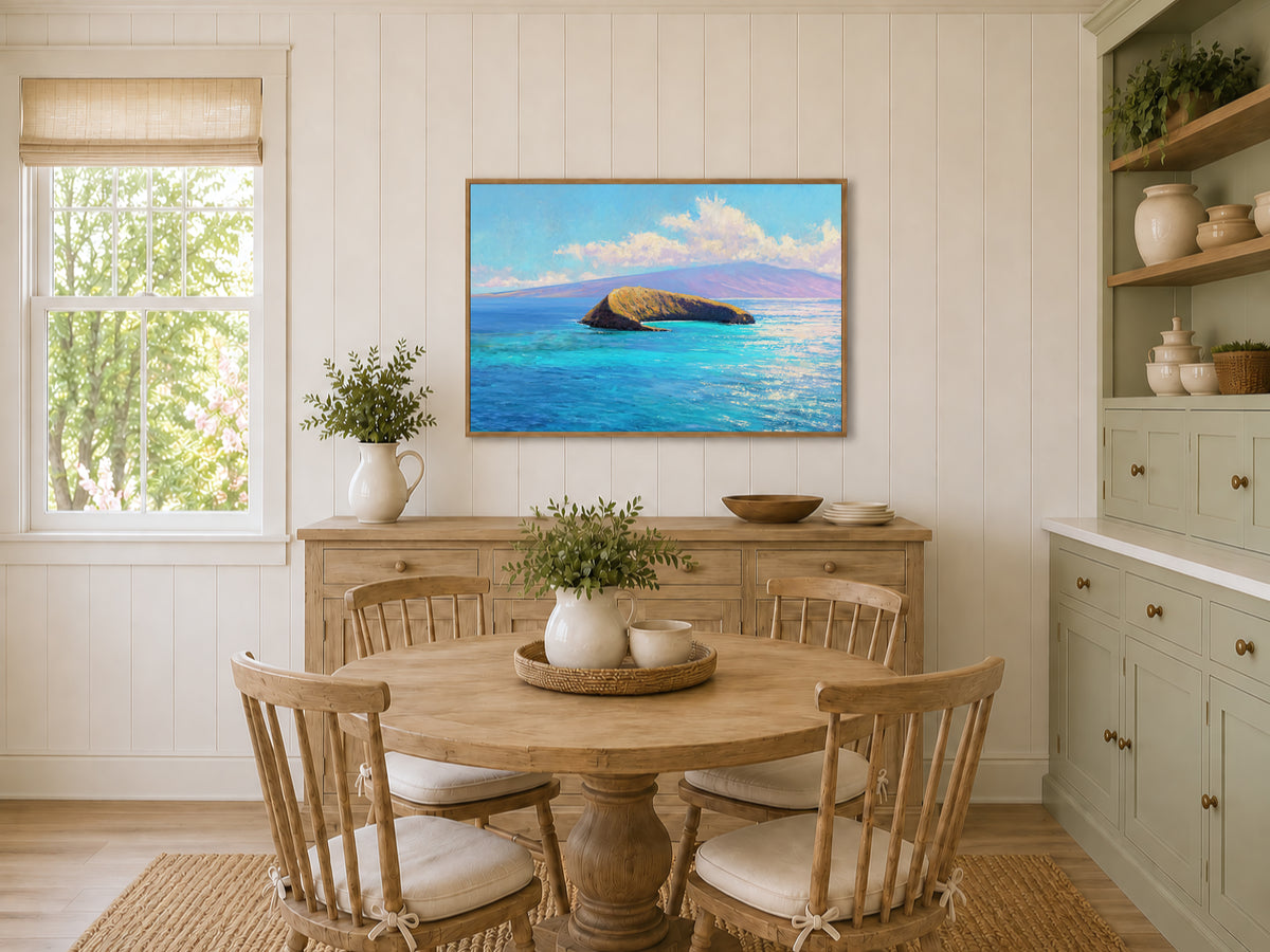 Molokini Crater Spring Wall Art | Hawaii Maui Tropical Ocean Landscape Painting