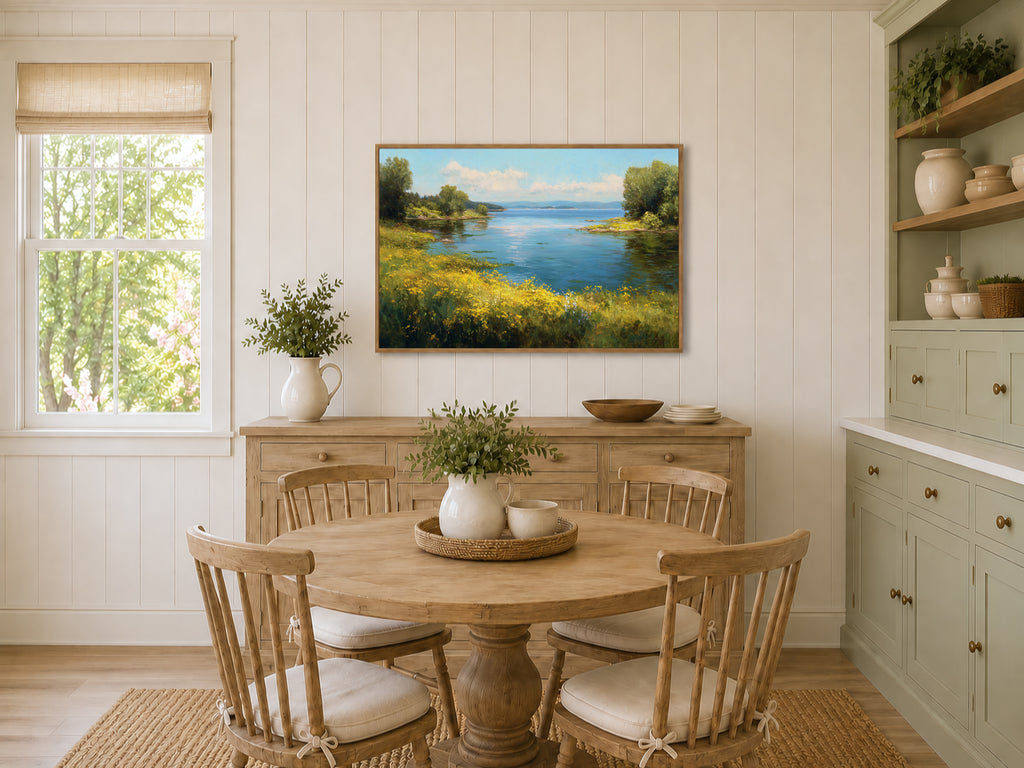 Lake Superior Spring Wall Art | Minnesota Shoreline Wildflower Painting