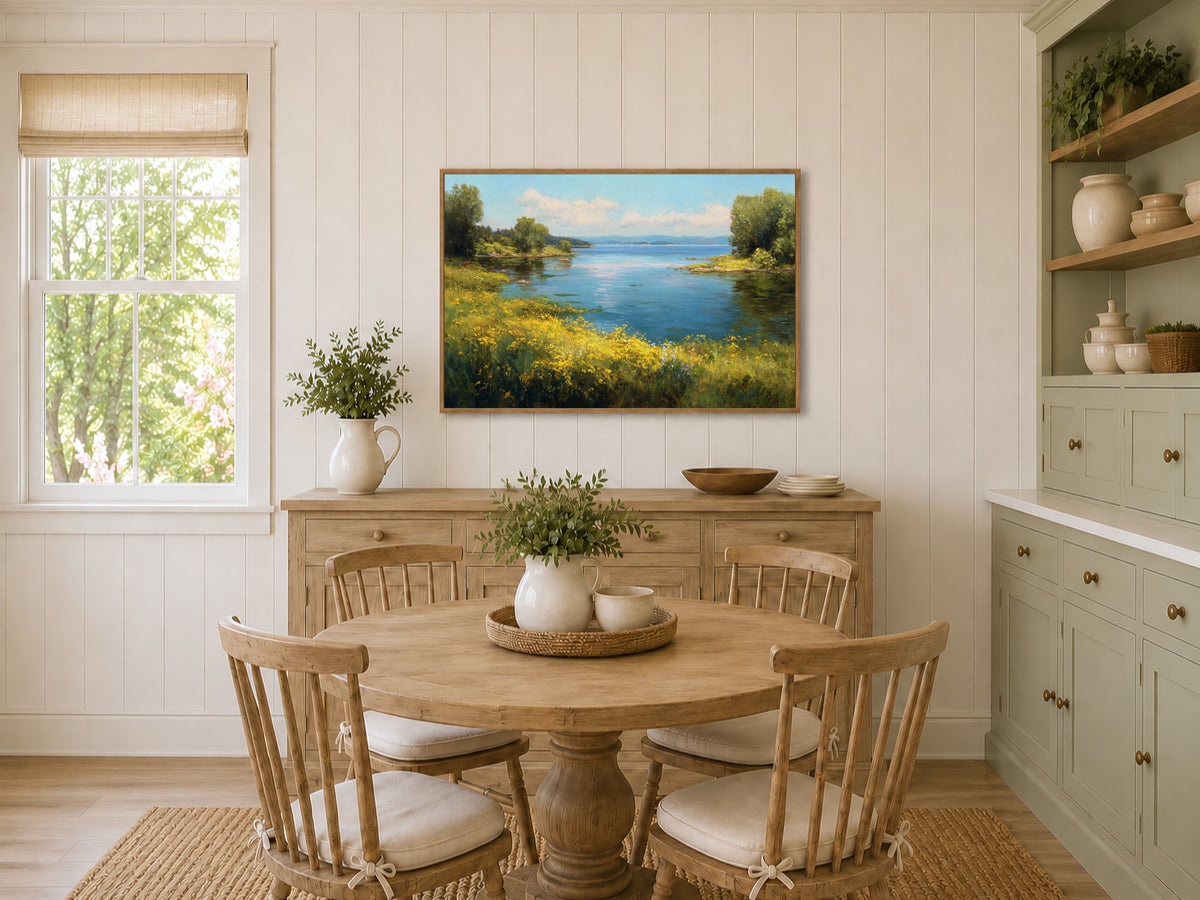 Lake Superior Spring Wall Art | Minnesota Shoreline Wildflower Painting