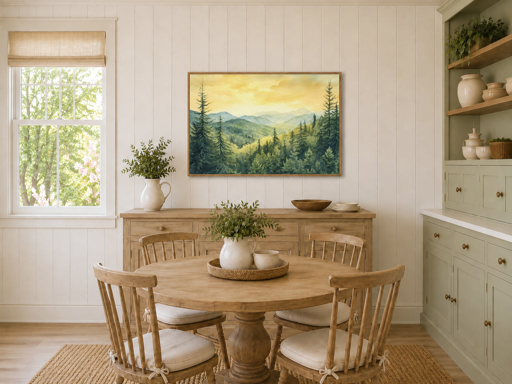 Adirondack Mountains Summer Sunset Wall Art | New York Mountain Painting