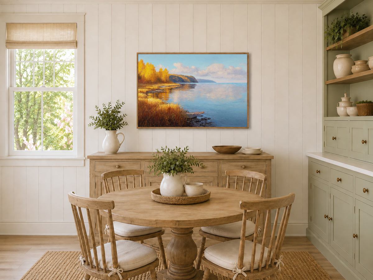 Lake Superior Fall Wall Art | Minnesota Fall Foliage Shoreline Painting