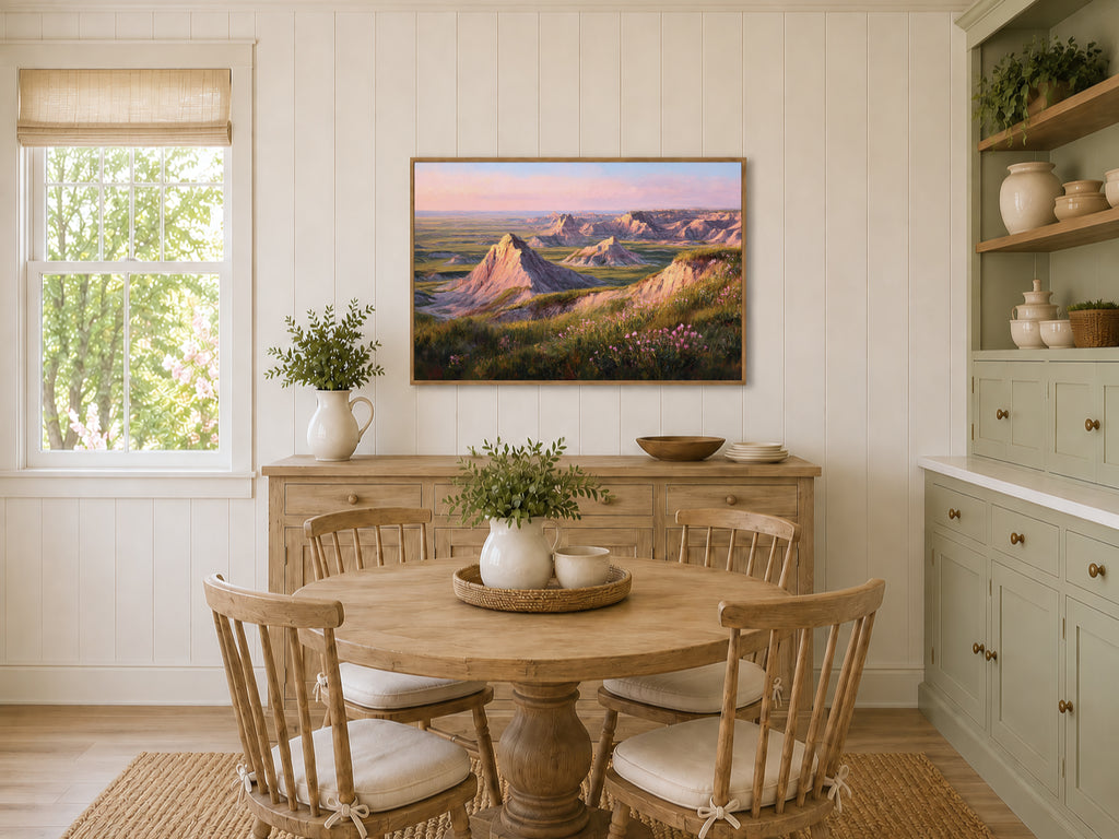 Badlands National Park Spring Sunrise Wall Art | South Dakota Landscape Painting