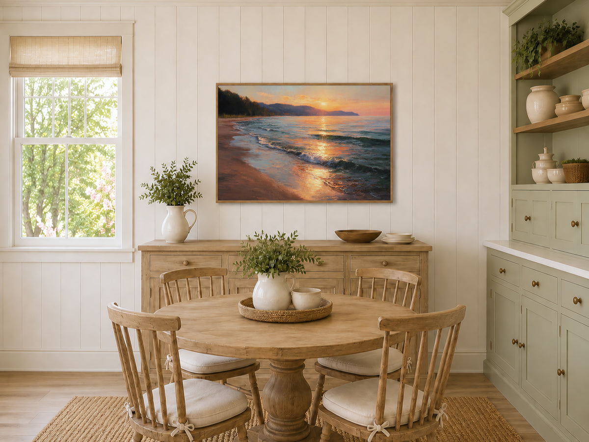 Lake Superior Summer Sunset Wall Art | Minnesota Coastal Landscape Painting