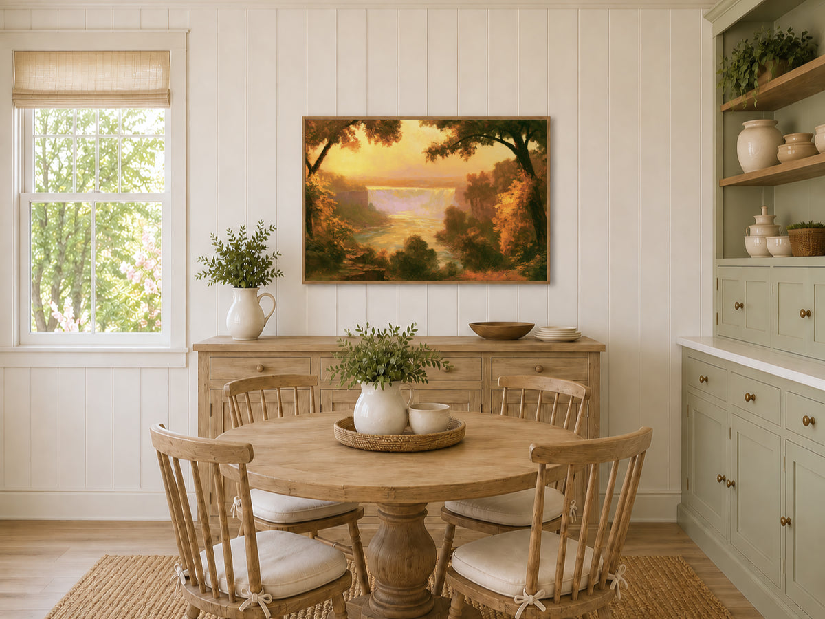 Niagara Falls Summer Sunset Wall Art | Canada New York Landscape Painting