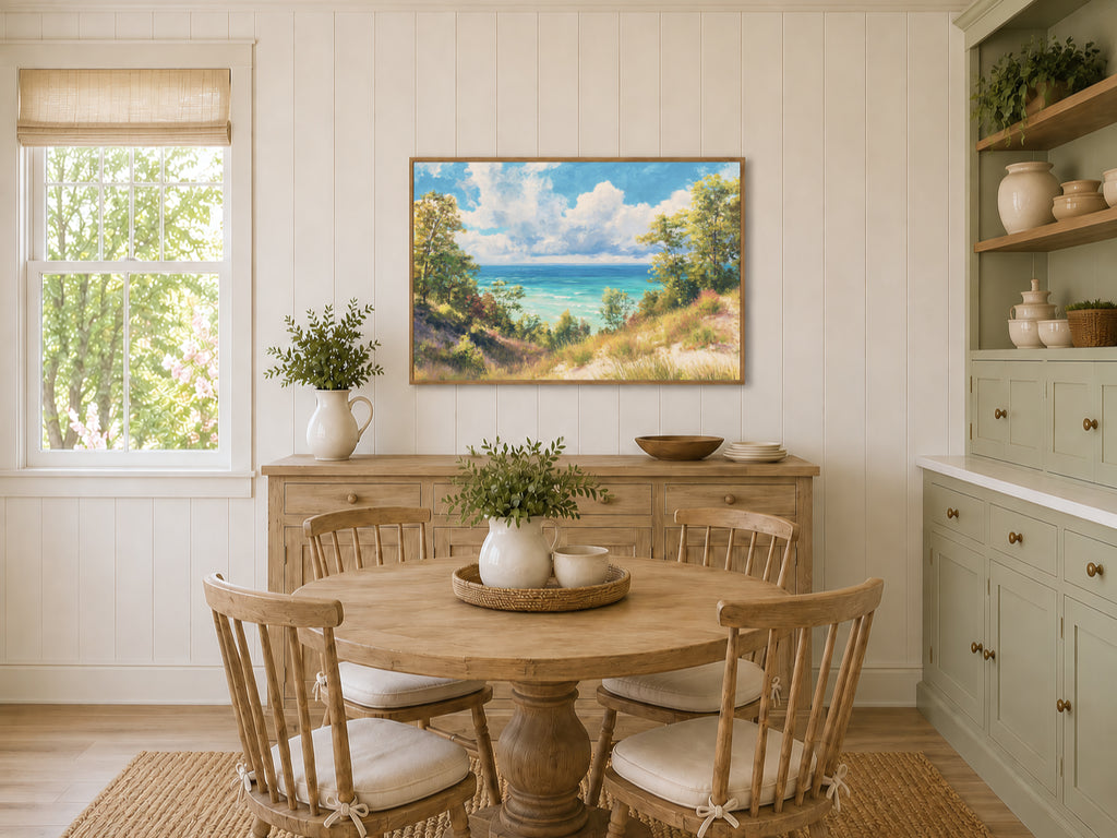 Lake Michigan Summer Wall Art | Midwest Sand Dune Landscape Painting