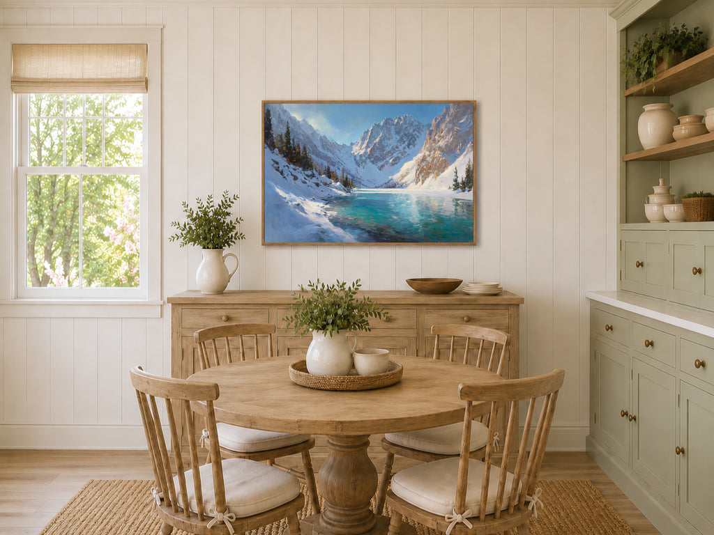 Colchuck Lake Winter Wall Art | Washington Landscape Painting