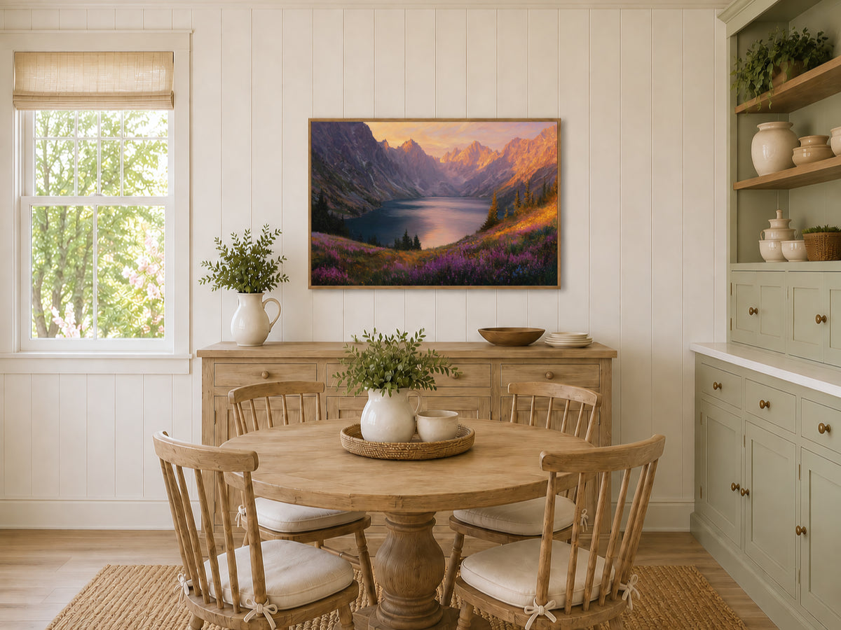 Colchuck Lake Spring Sunset Wall Art | Washington Landscape Painting