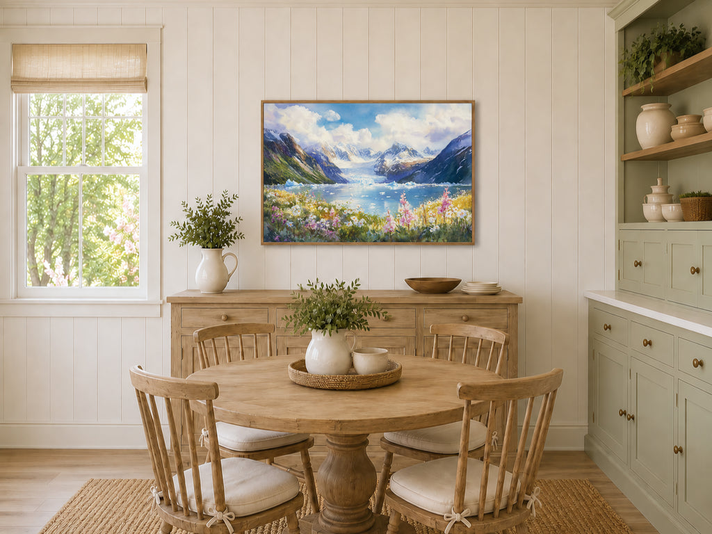 Margerie Glacier Summer Wall Art | Glacier Bay National Park Alaska Iceberg Painting