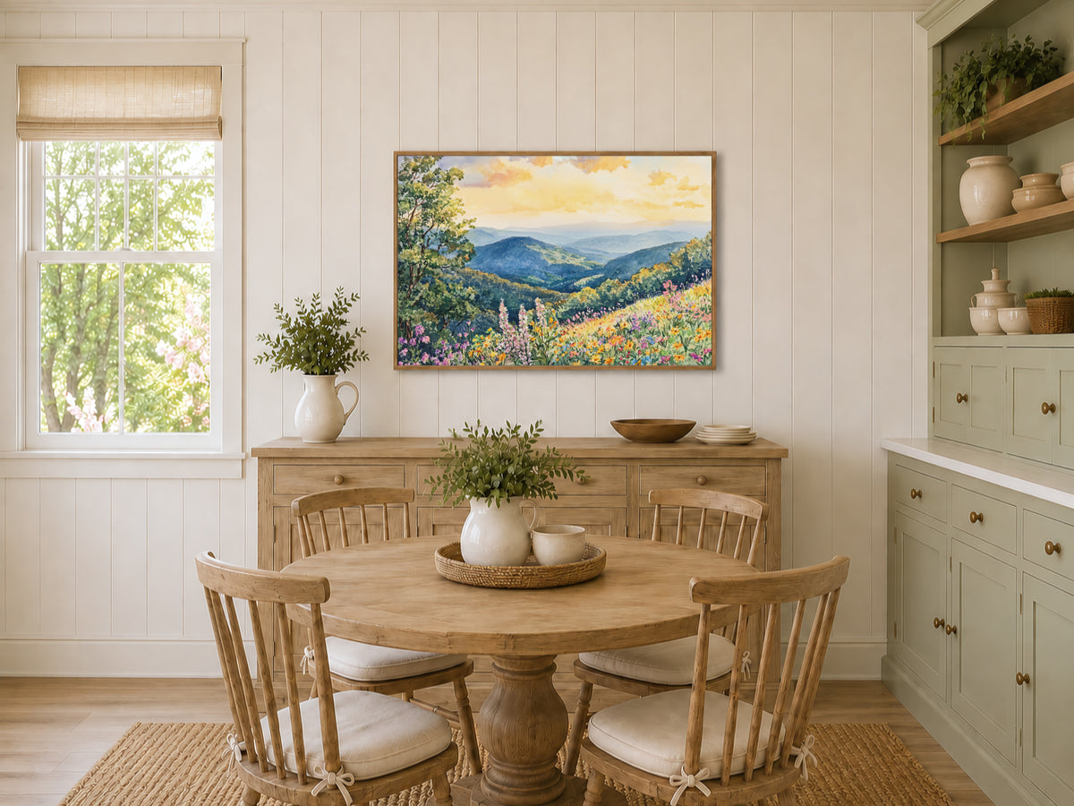 Shenandoah National Park Spring Sunset Wall Art | Virgina Wilfdlower Landscape Painting