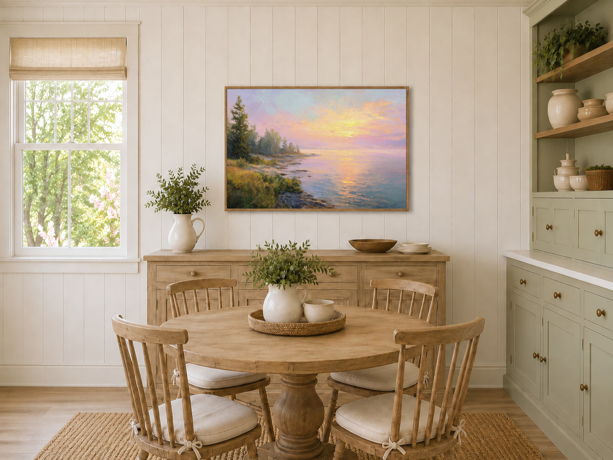 Lake Superior Summer Sunrise Wall Art | Minnesota Lakeside Landscape Painting