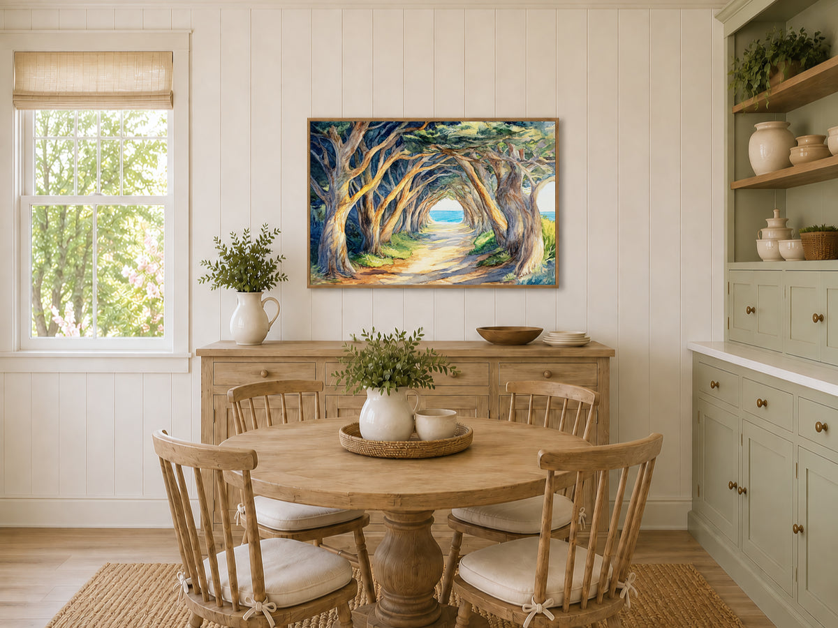 Half Moon Bay Summer Wall Art | California Cypress Tree Tunnel Painting