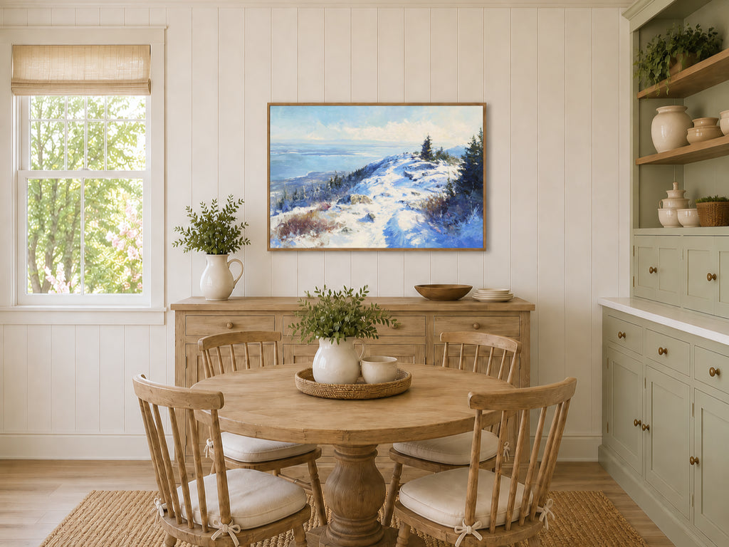 Mount Cadillac Winter Wall Art | Acadia National Park Maine Landscape Painting