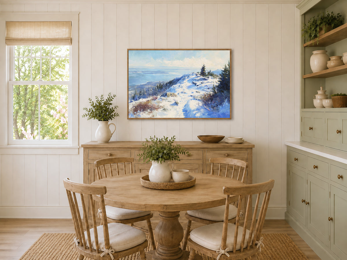 Mount Cadillac Winter Wall Art | Acadia National Park Maine Landscape Painting