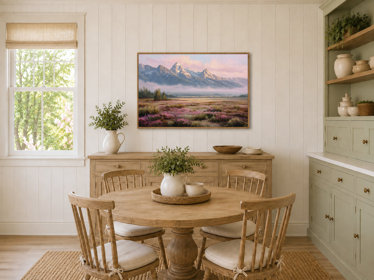 Grand Teton National Park Spring Sunrise Wall Art | Wyoming Mountain Landscape Painting