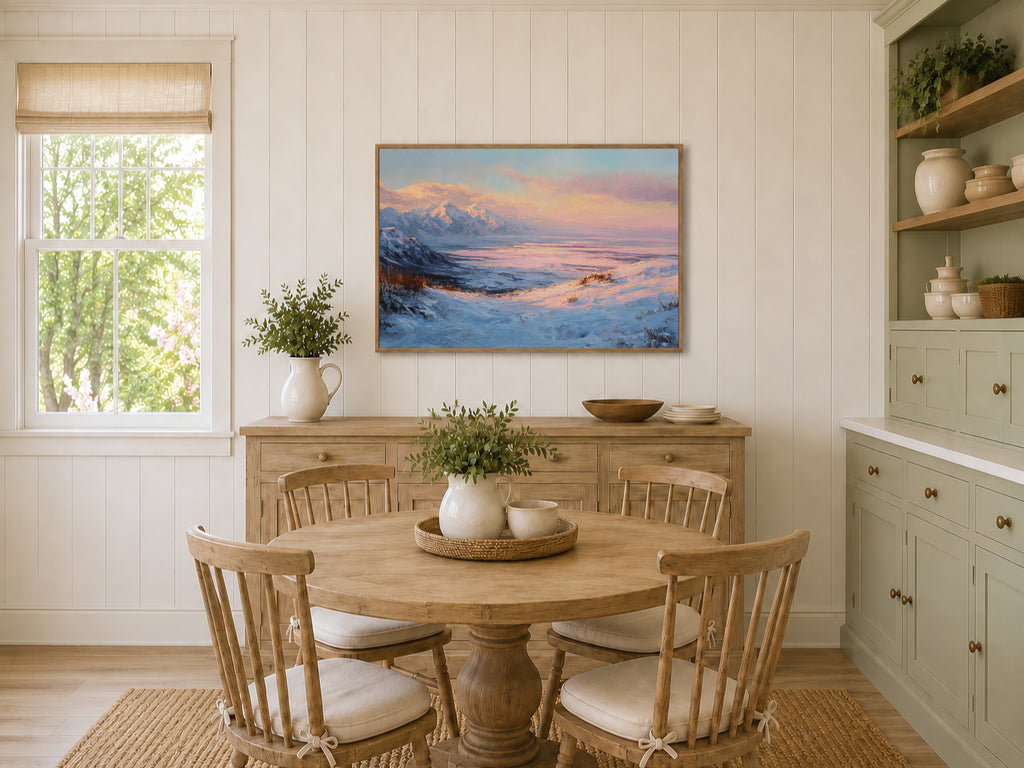 Denali National Park Winter Sunset Wall Art | Alaska Mountain Landscape Painting