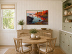 Lake Superior Fall Sunrise Wall Art | Minnesota Lakeside Fall Foliage Painting