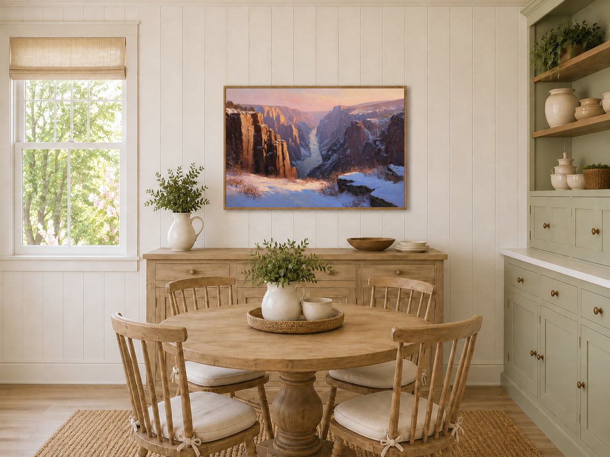 Black Canyon of the Gunnison National Park Winter Sunset Wall Art | Colorado Landscape Painting
