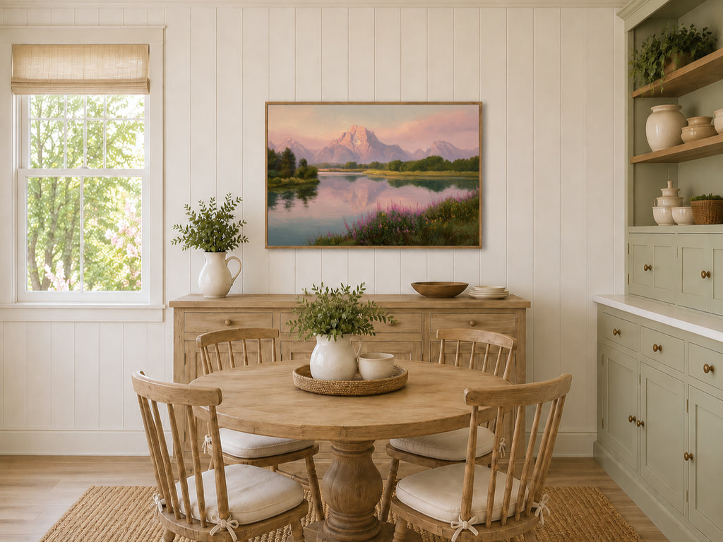 Oxbow Bend Spring Sunrise Wall Art | Grand Teton National Park Wyoming Landscape Painting